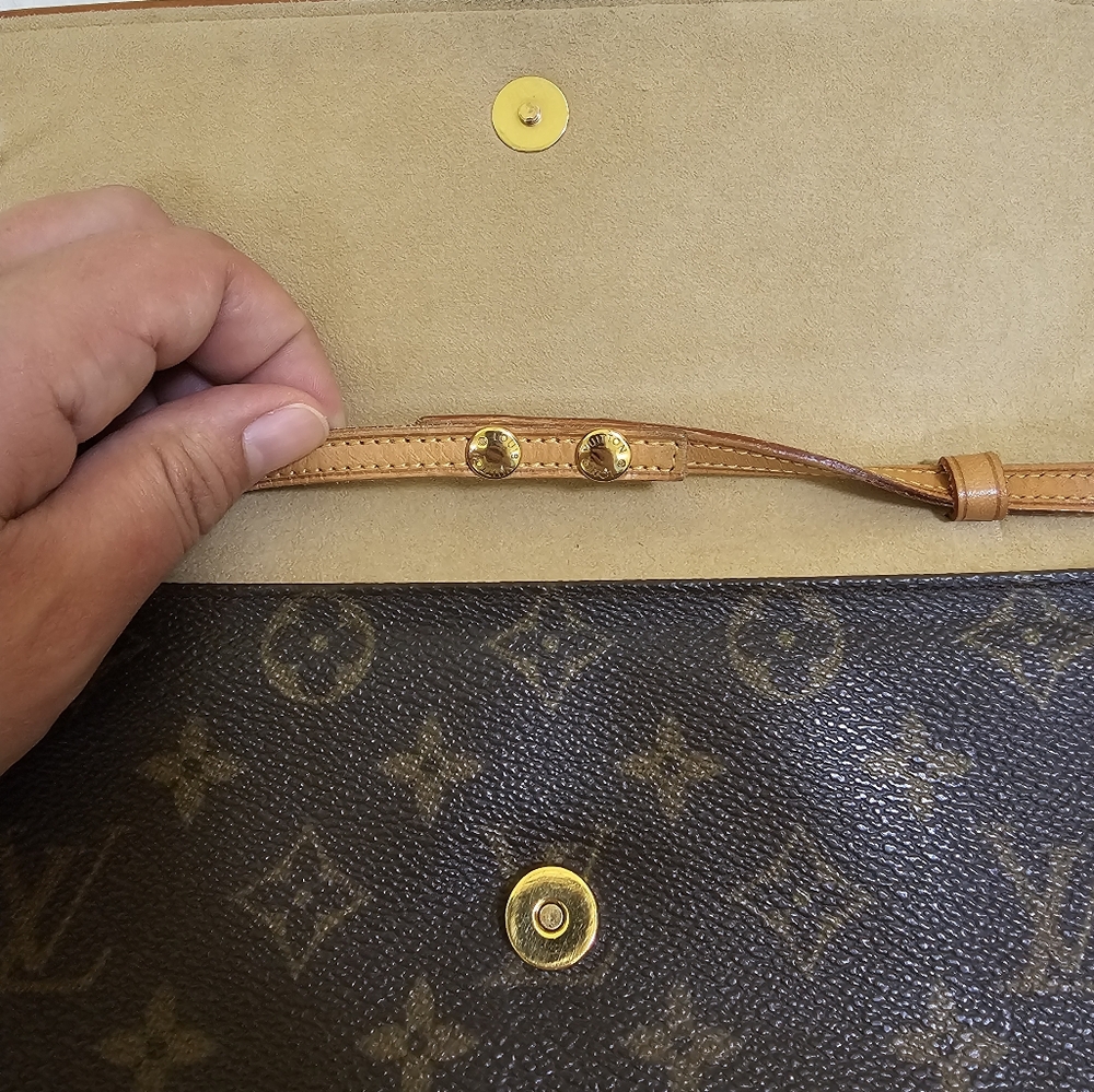 Louis Vuitton LV Shoulder Bag Pochette Twin GM Brown Monogram - Picture 12 of 17